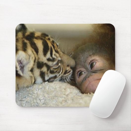 Orangutan en Tiger Mousepad Muismat (Met muis)