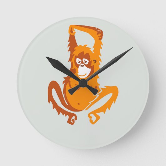 ORANGUTAN - Grafische wilde dieren - Aap Ronde Klok (Voorkant)