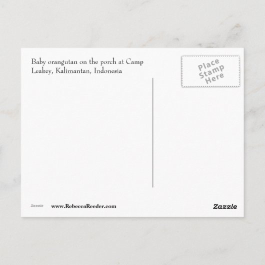 Orangutan Huid en Seek Briefkaart (Achterkant)