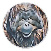 ORANGUTAN KERAMISCHE KNOP (Voorkant)