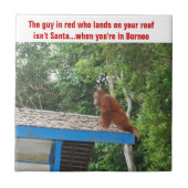 Orangutan Kerstmis Borneo Tegeltje (Voorkant)