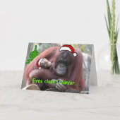 Orangutan Kerstmis Feestdagen Kaart (Voorkant)