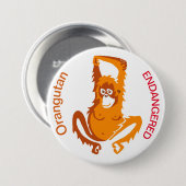 Orangutan - knop ronde button 7,6 cm (Voorkant /achterkant)