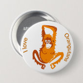 Orangutan - knop ronde button 7,6 cm (Voorkant /achterkant)