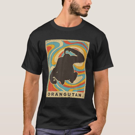  orangutan Lover Animal Retro Style T-shirt (Voorkant)