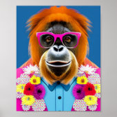 Orangutan met bril, afdrukbare wandkunst poster (Voorkant)