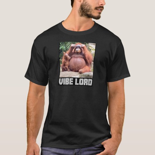 Orangutan met zonnebril Vibe Meme T-shirt (Voorkant)