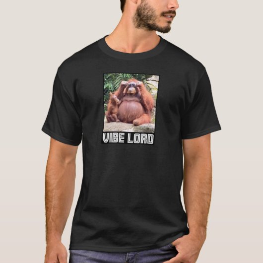 Orangutan met zonnebril Vibe Meme T-shirt (Voorkant)