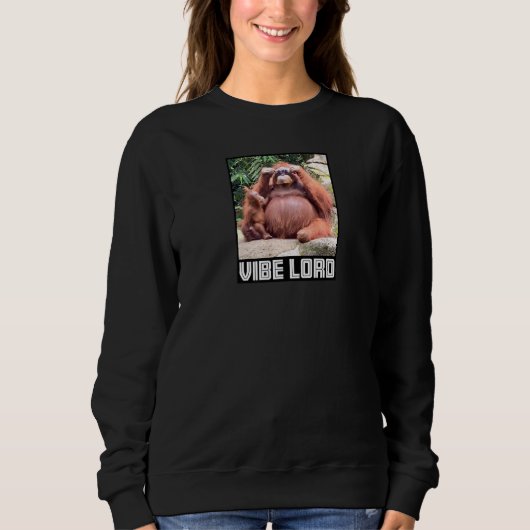 Orangutan met zonnebril Vibe Meme Trui (Voorkant)