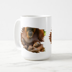 Orangutan Moeder die twee baby's houdt Koffiemok