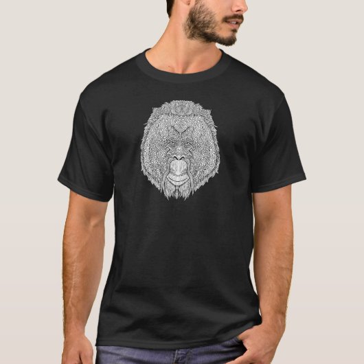 Orangutan Monkey T-shirt - Tattoo Art Style Colour (Voorkant)