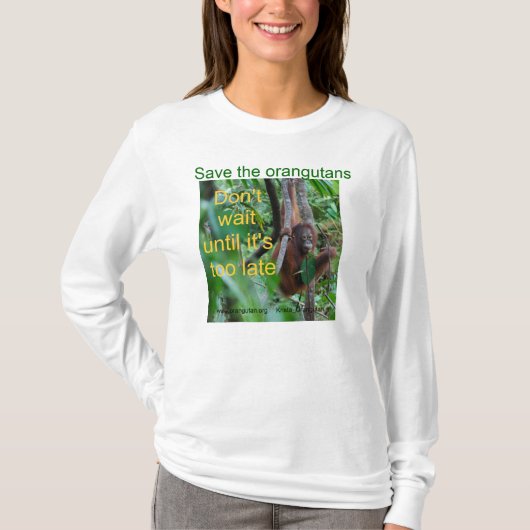 Orangutan Natuur Borneo T-shirt (Voorkant)