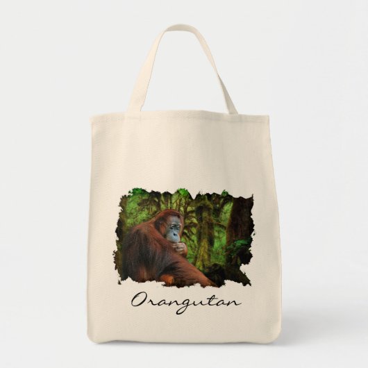 Orangutan & Oerwoud Primate Wildlife Grocery Tas (Voorkant)