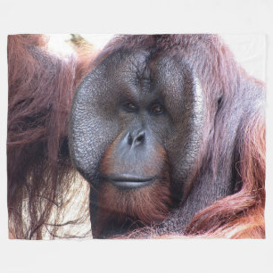 Orangutan op Large Fleece Blanket