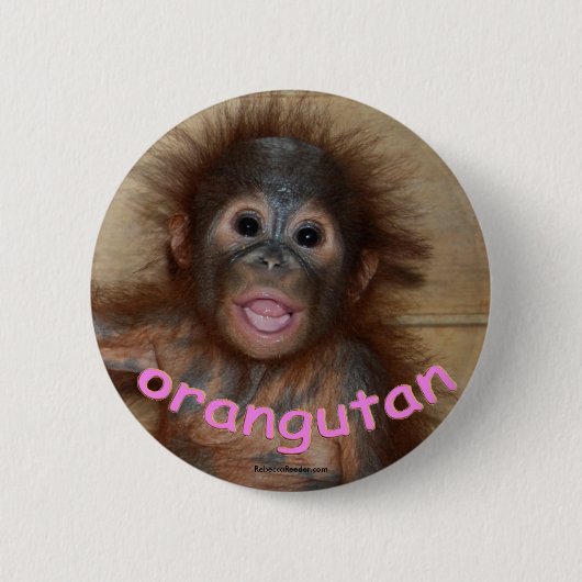 Orangutan Pink Lips Ronde Button 5,7 Cm (Voorkant)