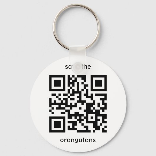 Orangutan QR-code Sleutelhanger (Voorkant)