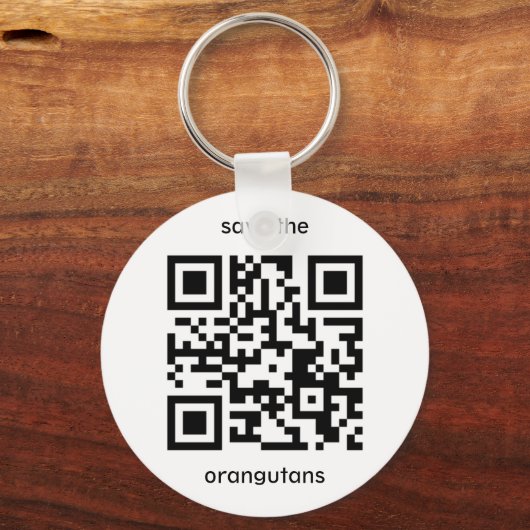 Orangutan QR-code Sleutelhanger (Voorkant)