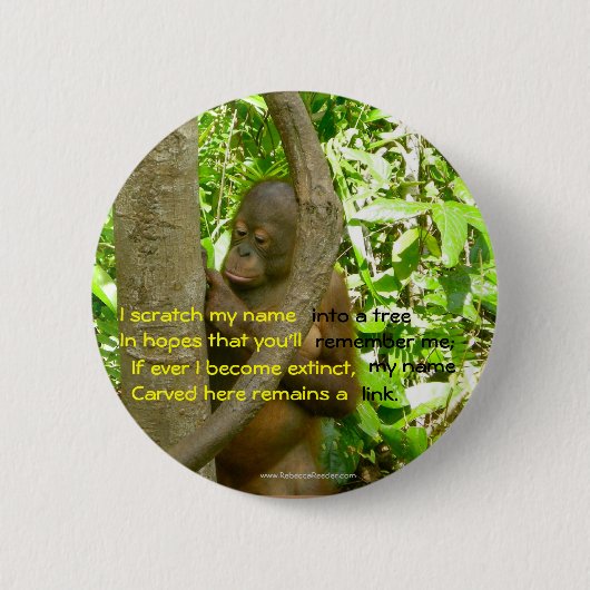 Orangutan Tribute Ronde Button 5,7 Cm (Voorkant)