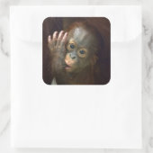 Orangutan Vierkante Sticker (Tas)