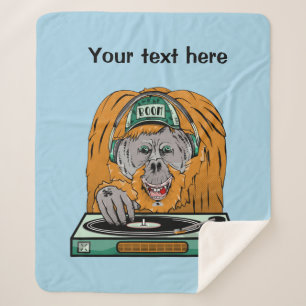 Orangutan Vinyl Record Sherpa Deken