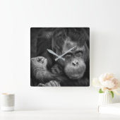 Orangutan Wall Clock Vierkante Klok (Huis)