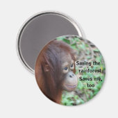 Orangutan Wildlife Charity Magneet (Voorkant / Achterkant)