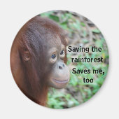 Orangutan Wildlife Charity Magneet (Voorkant)