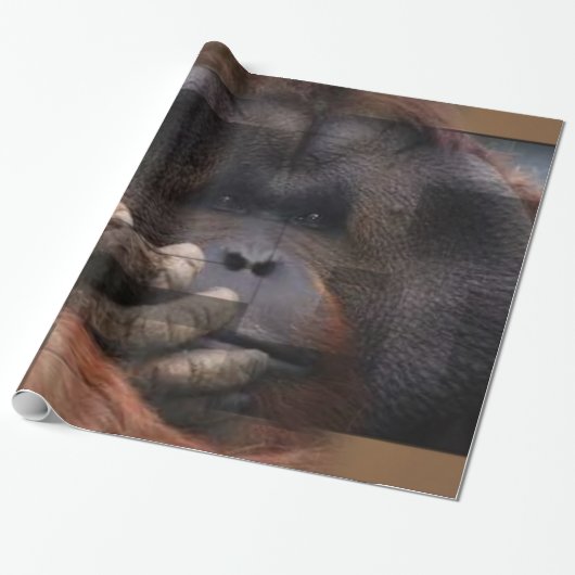 Orangutan wrapping Paper Cadeaupapier (Uitgerold)