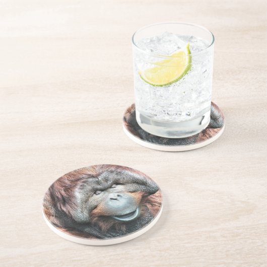 ORANGUTANS ZANDSTEEN ONDERZETTER (Zijkant)