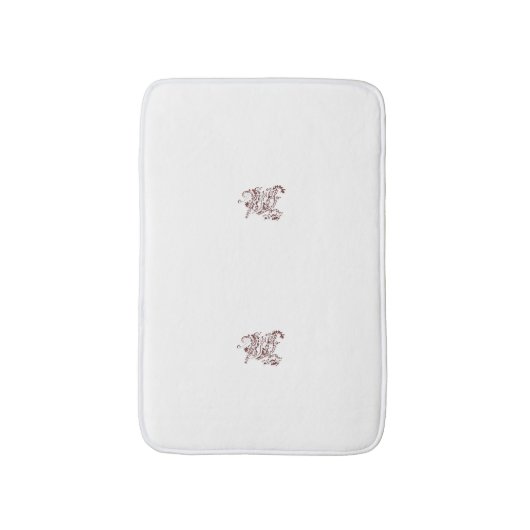 Orangy Red decorative Design Badmat (Voorkant Verticaal)