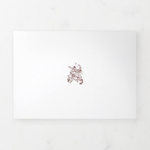 Orangy Red decorative Design Drieluik Kaart