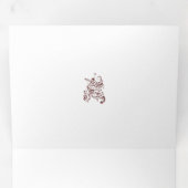 Orangy Red decorative Design Drieluik Kaart (Binnenzijde eerst)