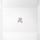 Orangy Red decorative Design Drieluik Kaart (Binnenkant midden)