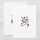 Orangy Red decorative Design Feestdagenkaart (Voorkant / Achterkant)