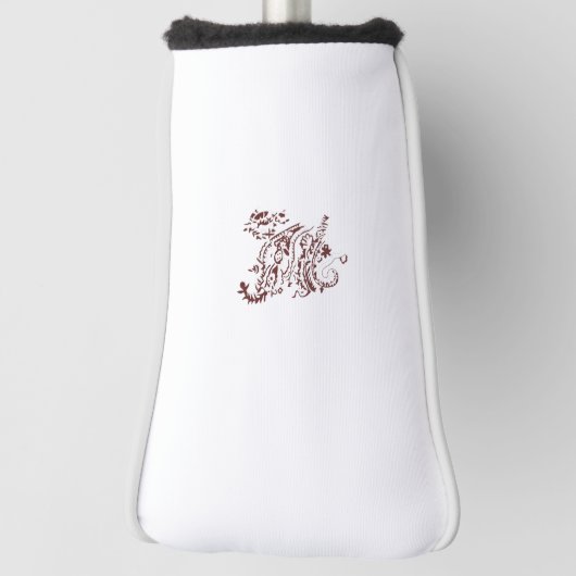 Orangy Red decorative Design Golfheadcover (Draai 90)