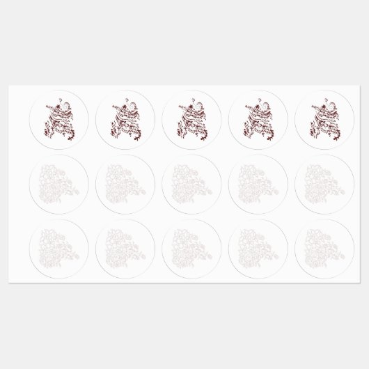 Orangy Red decorative Design Labels (Vel)