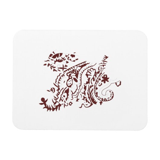 Orangy Red decorative Design Magneet (Horizontaal)