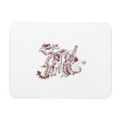 Orangy Red decorative Design Magneet (Horizontaal)