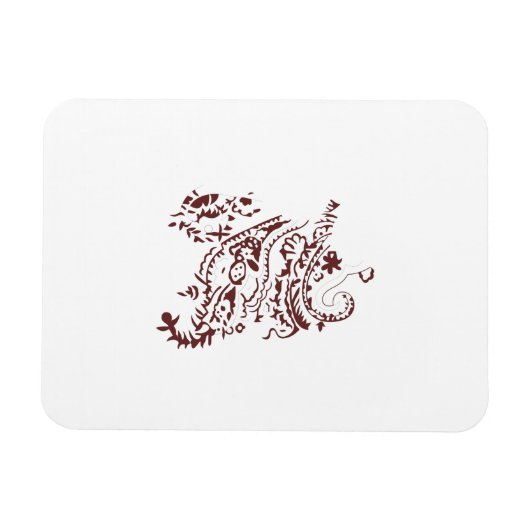 Orangy Red decorative Design Magneet (Horizontaal)