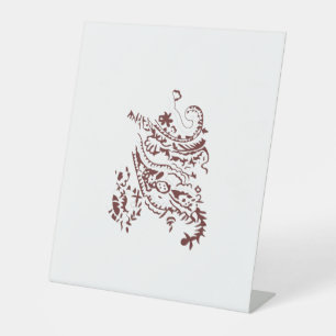 Orangy Red decorative Design Reclamebord Met Voetstuk