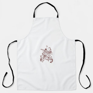 Orangy Red decorative Design Schort