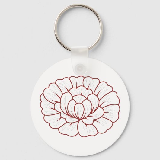 Orangy Red decorative Design Sleutelhanger (Voorkant)