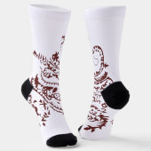 Orangy Red decorative Design Sokken (Gebogen)