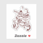 Orangy Red decorative Design Sticker (Vel)