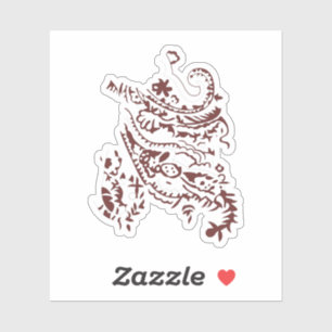 Orangy Red decorative Design Sticker