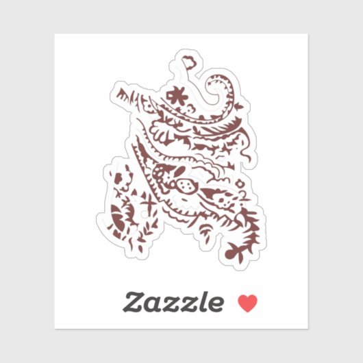 Orangy Red decorative Design Sticker (Vel)