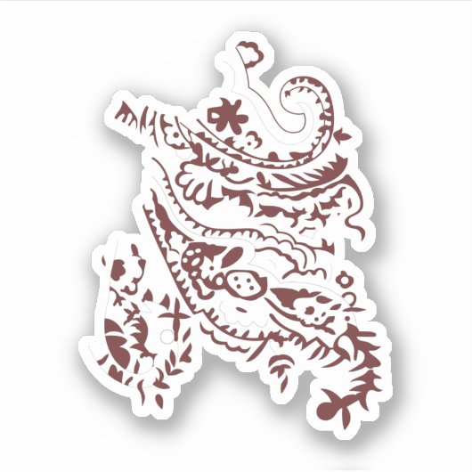 Orangy Red decorative Design Sticker (Voorkant)