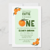 Oranje 1e verjaardag van Little Cutie Kaart (Voorkant)