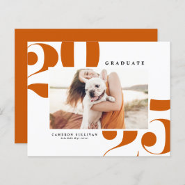 Oranje 2025 Bold Typography Afstuderen Invitation