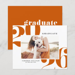 Oranje 2025 Krachtig Lettertype Afstudeeruitnodigi